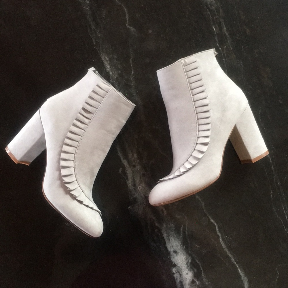 Suede Gray Booties